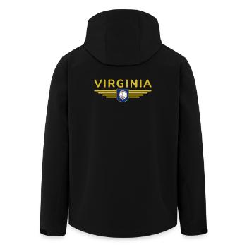 Virginia Fan Shirt – American Spirit - Recycelte Männer Softshell-Jacke von Stanley/Stella - Schwarz - Hinten - AI Model Male 185 light (185cm)