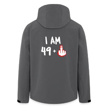 50 years birthday gift t-shirt funny fifty - Men’s Recycled Softshell Jacket by Stanley/Stella - black - Back - AI Model Male 185 light (185cm)