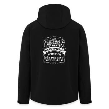 Bassisten sind besser als Fußballer - Recycelte Männer Softshell-Jacke von Stanley/Stella - Schwarz - Hinten - AI Model Male 185 light (185cm)