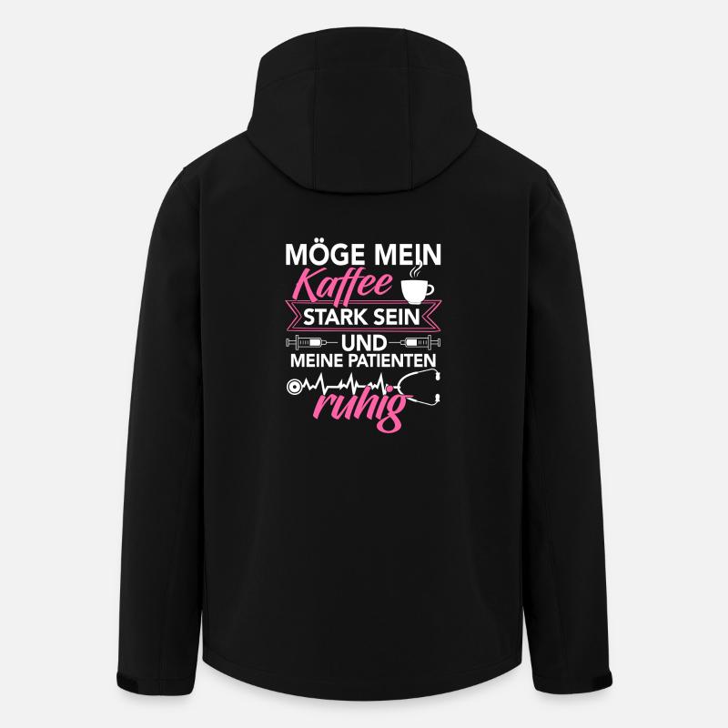Krankenschwester Shirt · Pflege · Kaffee stark - Recycelte Männer Softshell-Jacke von Stanley/Stella - Schwarz