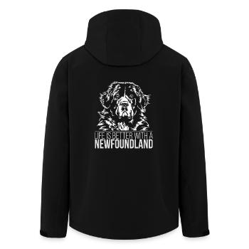 NEWFOUNDLAND Life is better Wilsigns Geschenkidee - Recycelte Männer Softshell-Jacke von Stanley/Stella - Schwarz - Hinten - AI Model Male 185 light (185cm)