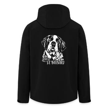 ST. BERNARD loved by a St Bernard Wilsigns - Men’s Recycled Softshell Jacket by Stanley/Stella - black - Back - AI Model Male 185 light (185cm)