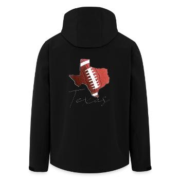 Echter Football in der Texas State Landkarte TX - Recycelte Männer Softshell-Jacke von Stanley/Stella - Schwarz - Hinten - AI Model Male 185 light (185cm)
