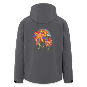 Sonnenblumen Regenbogen LGBT - Recycelte Männer Softshell-Jacke von Stanley/Stella - Schwarz - Hinten - AI Model Male 185 light (185cm)