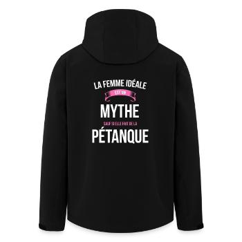 Pétanque idéale mythe cadeau noël - Veste softshell homme en polyester recyclé Stanley/Stella - noir - Dos - AI Model Male 185 light (185cm)
