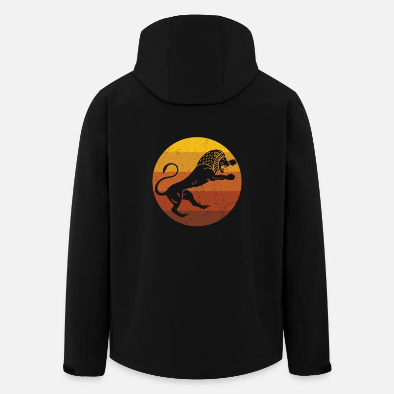 Lion - Retro africain - Veste softshell homme en polyester recyclé Stanley/Stella - noir