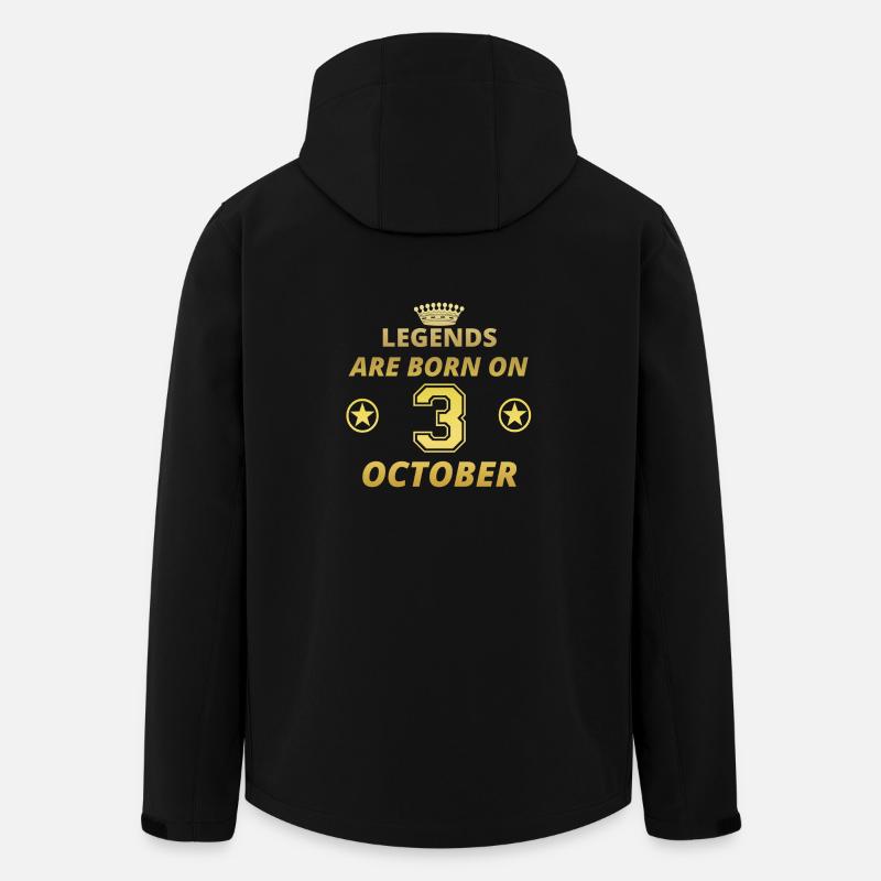 legends born birthday OCTOBER 3 - Men’s Recycled Softshell Jacket by Stanley/Stella - black