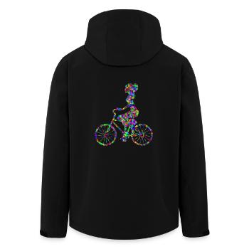 bicycle mountain bike cyclist mountainbike fahrrad - Recycelte Männer Softshell-Jacke von Stanley/Stella - Schwarz - Hinten - AI Model Male 185 light (185cm)
