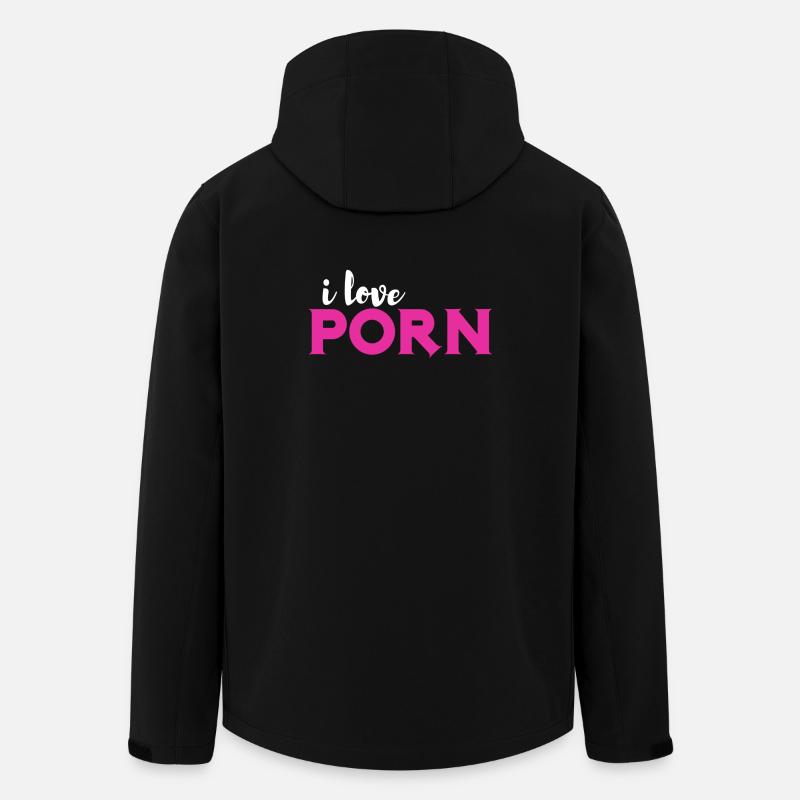 I love PORN - Men’s Recycled Softshell Jacket by Stanley/Stella - black
