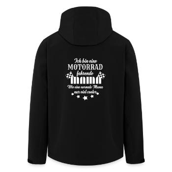 ich bin eine Motorrad fahrende Mama - Recycelte Männer Softshell-Jacke von Stanley/Stella - Schwarz - Hinten - AI Model Male 185 light (185cm)