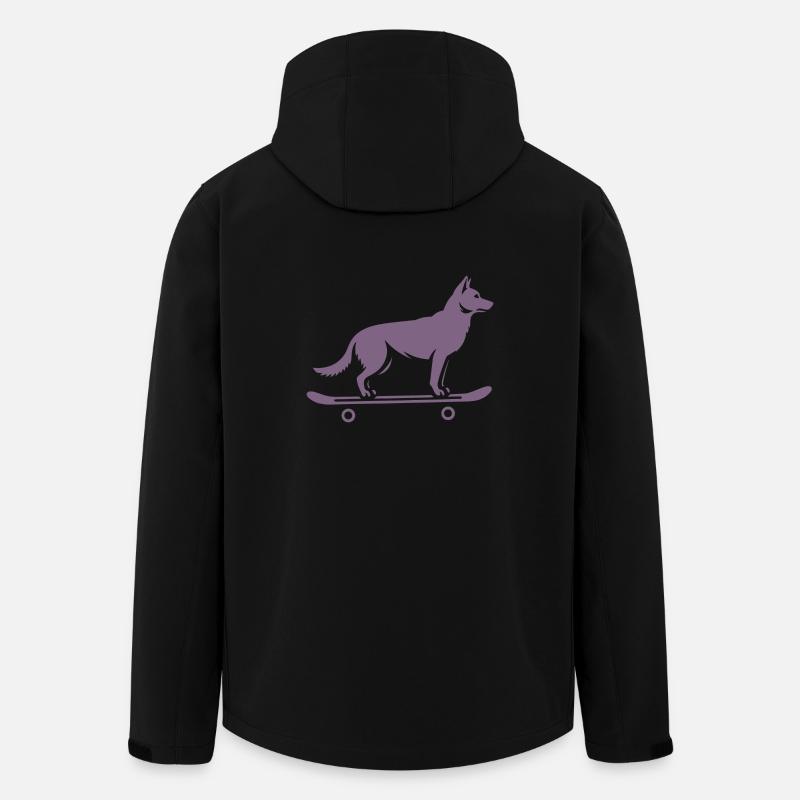 Dog Shepherd Skateboard Skateboarder - Men’s Recycled Softshell Jacket by Stanley/Stella - black