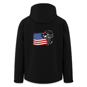 Gordon Setter Amérique Flag Dogs Wilsigns - Veste softshell homme en polyester recyclé Stanley/Stella - noir - Dos - AI Model Male 185 light (185cm)