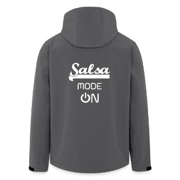 Salsa MODE ON white - Salsa Dance Shirt - Recycelte Männer Softshell-Jacke von Stanley/Stella - Anthrazit - Hinten - AI Model Male 185 light (185cm)