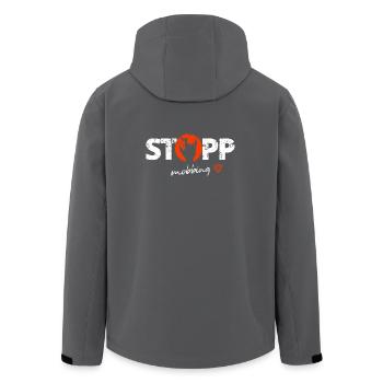 Stoppt Mobbing 5 - Recycelte Männer Softshell-Jacke von Stanley/Stella - Anthrazit - Hinten - AI Model Male 185 light (185cm)