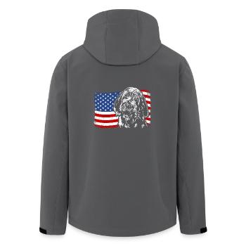 Spinone Italiano America Flag Dog Dogs Wilsigns - Men’s Recycled Softshell Jacket by Stanley/Stella - black - Back - AI Model Male 185 light (185cm)