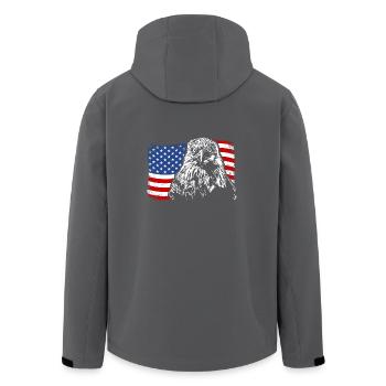 ADLER Weißkopfseeadler Amerika Fahne Wilsigns - Recycelte Männer Softshell-Jacke von Stanley/Stella - Anthrazit - Hinten - AI Model Male 185 light (185cm)