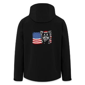 Chihuahua Amerika Fahne Hunde Wilsigns - Recycelte Männer Softshell-Jacke von Stanley/Stella - Schwarz - Hinten - AI Model Male 185 light (185cm)