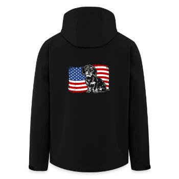 teckel à poil dur amérique flag chiens chiens wilsigns - Veste softshell homme en polyester recyclé Stanley/Stella - noir - Dos - AI Model Male 185 light (185cm)