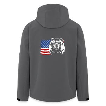 CHOW CHOW Amerika Fahne Hunde Wilsigns - Recycelte Männer Softshell-Jacke von Stanley/Stella - Schwarz - Hinten - AI Model Male 185 light (185cm)