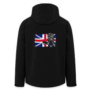 ENGLISH BULLDOG Union Jack Flag Dogs Wilsigns - Men’s Recycled Softshell Jacket by Stanley/Stella - black - Back - AI Model Male 185 light (185cm)