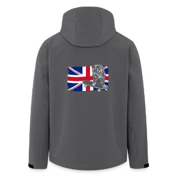 ENGLISH BULLDOG Union Jack Flag Dogs Wilsigns - Men’s Recycled Softshell Jacket by Stanley/Stella - anthracite - Back - AI Model Male 185 light (185cm)