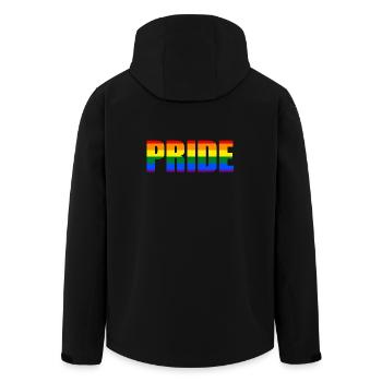 Gay Pride - Recycelte Männer Softshell-Jacke von Stanley/Stella - Schwarz - Hinten - AI Model Male 185 light (185cm)