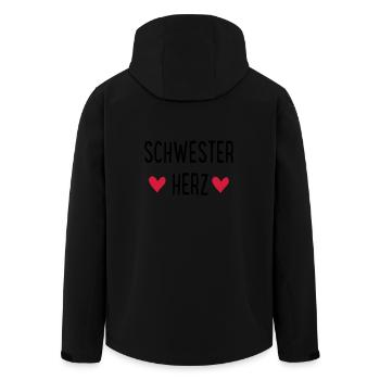 SCHWESTERHERZ - Recycelte Männer Softshell-Jacke von Stanley/Stella - Schwarz - Hinten - AI Model Male 185 light (185cm)