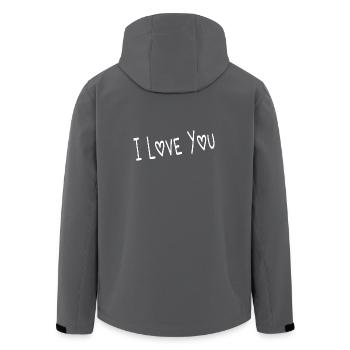 VALENTINSTAG. ICH LIEBE DICH. ICH LIEBE DICH. LIEBE. LIEBE - Recycelte Männer Softshell-Jacke von Stanley/Stella - Schwarz - Hinten - AI Model Male 185 light (185cm)