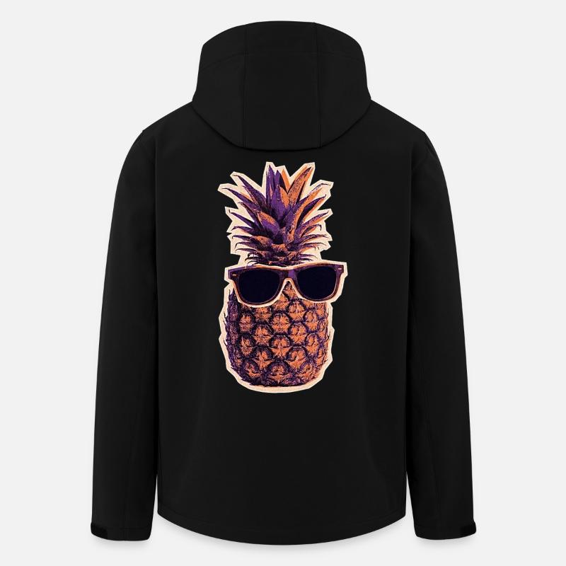 Cool pineapple with sunglasses - Men’s Recycled Softshell Jacket by Stanley/Stella - black
