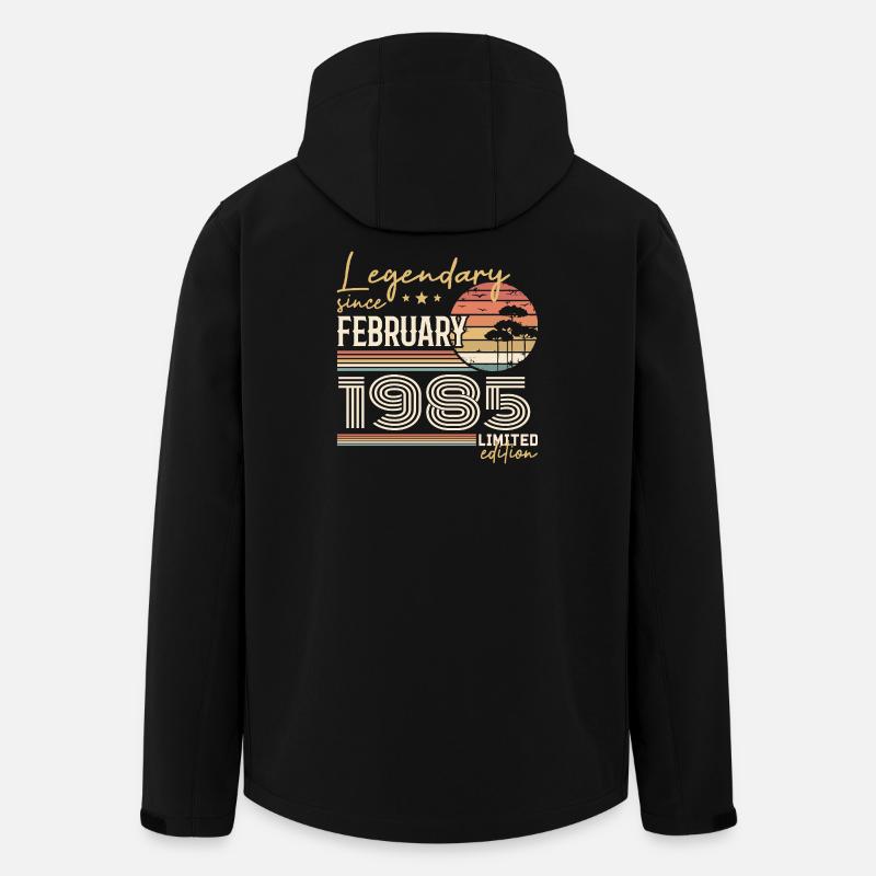 Février 1985 anniversaire 1985 légendes Février - Veste softshell homme en polyester recyclé Stanley/Stella - noir