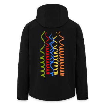 Karneval Kostüm Faschingskostüm Luftschlangen bunt - Recycelte Männer Softshell-Jacke von Stanley/Stella - Schwarz - Hinten - AI Model Male 185 light (185cm)