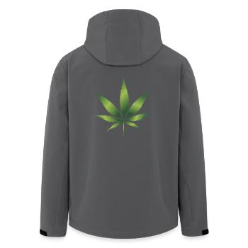 Cannabis - Recycelte Männer Softshell-Jacke von Stanley/Stella - Schwarz - Hinten - AI Model Male 185 light (185cm)