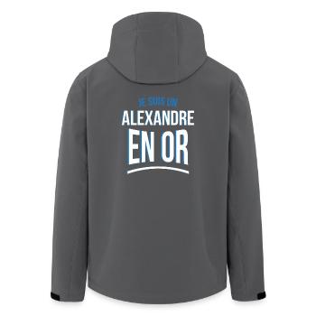 je suis un Alexandre en or cadeau idée humour - Veste softshell homme en polyester recyclé Stanley/Stella - charbon - Dos - AI Model Male 185 light (185cm)