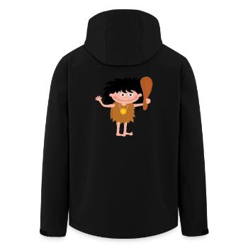 neandertaler hoehlenmensch caveman steinzeit5 - Recycelte Männer Softshell-Jacke von Stanley/Stella - Schwarz - Hinten - AI Model Male 185 light (185cm)