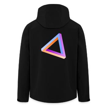 Impossible triangle optical illusion - Men’s Recycled Softshell Jacket by Stanley/Stella - black - Back - AI Model Male 185 light (185cm)
