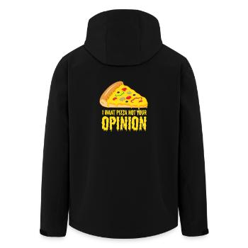 I want Pizza - not your opinion - Recycelte Männer Softshell-Jacke von Stanley/Stella - Schwarz - Hinten - AI Model Male 185 light (185cm)