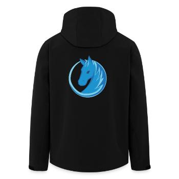 Horse Logo Circle Flat Design blue - Men’s Recycled Softshell Jacket by Stanley/Stella - black - Back - AI Model Male 185 light (185cm)