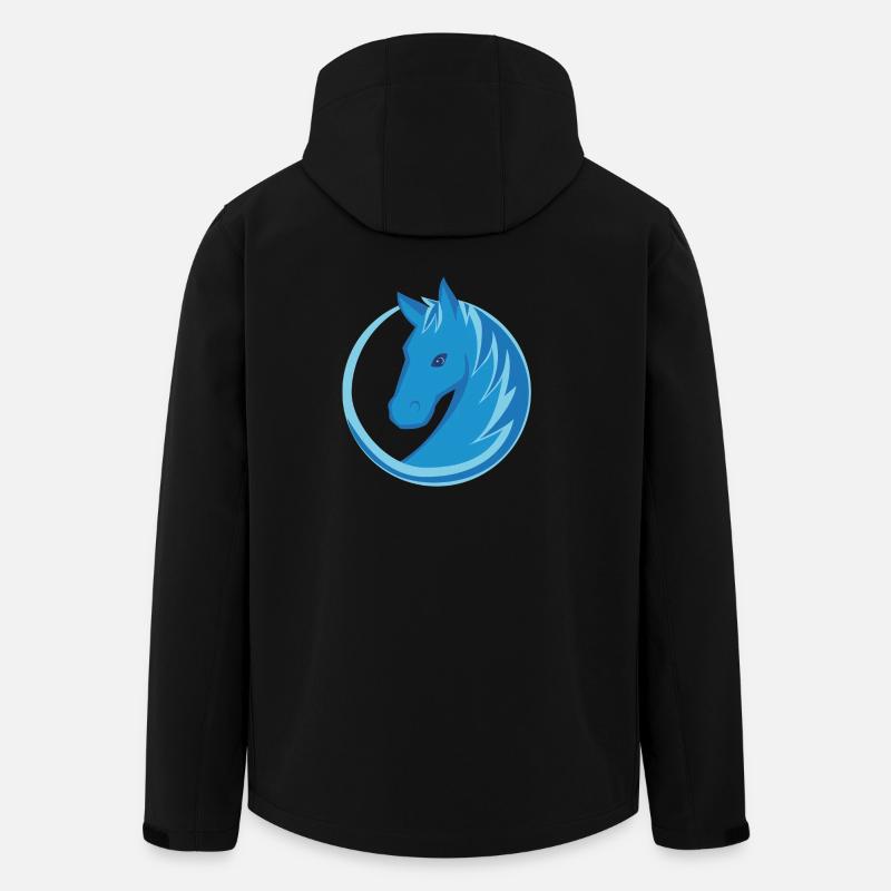 Pferd Logo Kreis Flat Design blau - Recycelte Männer Softshell-Jacke von Stanley/Stella - Schwarz