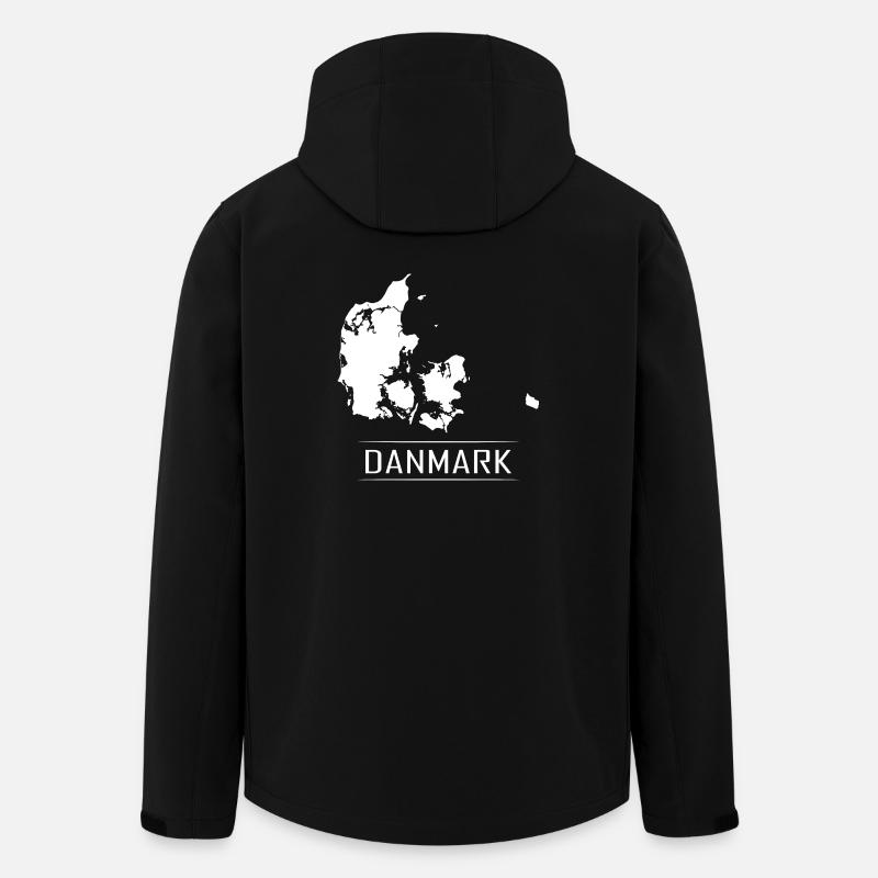 Danmark Carte Pays de vacances - Veste softshell homme en polyester recyclé Stanley/Stella - noir