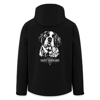 Saint Bernard Papa Chiens Chien Saint Bernard Wilsigns - Veste softshell homme en polyester recyclé Stanley/Stella - noir - Dos - AI Model Male 185 light (185cm)