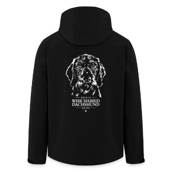 Teckel à poil dur Maman Teckel à poil dur Wilsigns - Veste softshell homme en polyester recyclé Stanley/Stella - noir - Dos - AI Model Male 185 light (185cm)