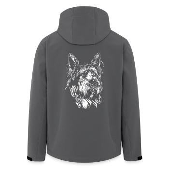 BERGER PICARD Portrait Hunde Hund Wilsigns - Recycelte Männer Softshell-Jacke von Stanley/Stella - Schwarz - Hinten - AI Model Male 185 light (185cm)