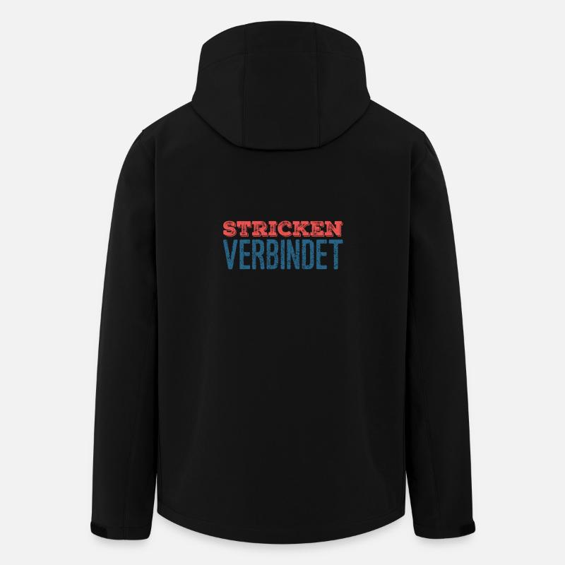 Stricken verbindet - Geschenkfür Stricker - Recycelte Männer Softshell-Jacke von Stanley/Stella - Schwarz