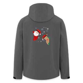 Der Weihnachtsmann und Rudolph schauen schon um d - Recycelte Männer Softshell-Jacke von Stanley/Stella - Schwarz - Hinten - AI Model Male 185 light (185cm)
