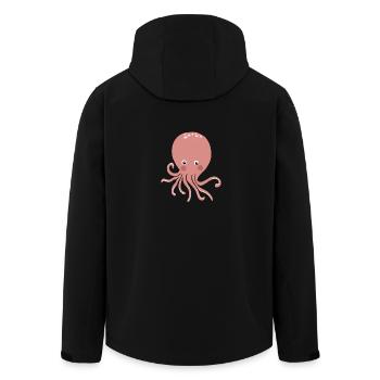 Pink Oktopus - Recycelte Männer Softshell-Jacke von Stanley/Stella - Schwarz - Hinten - AI Model Male 185 light (185cm)