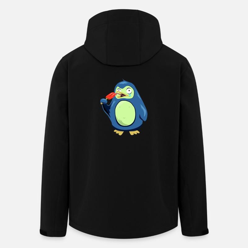 Frozen Pinguin isst Eis - Recycelte Männer Softshell-Jacke von Stanley/Stella - Schwarz