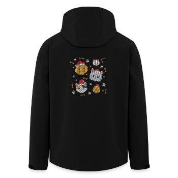 Ugly Christmas Weihnachten Katzen Kätzchen Pfoten - Recycelte Männer Softshell-Jacke von Stanley/Stella - Schwarz - Hinten - AI Model Male 185 light (185cm)