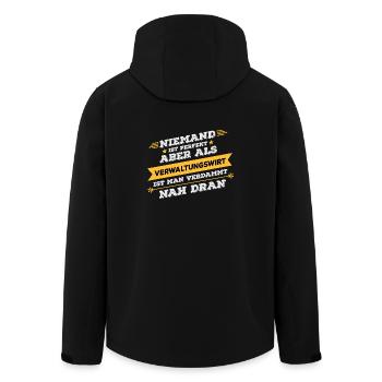 Verwaltungswirt Beruf Geschenk - Recycelte Männer Softshell-Jacke von Stanley/Stella - Schwarz - Hinten - AI Model Male 185 light (185cm)