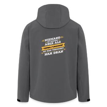 Verwaltungswirt Beruf Geschenk - Recycelte Männer Softshell-Jacke von Stanley/Stella - Anthrazit - Hinten - AI Model Male 185 light (185cm)