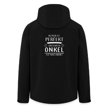 MEIN ONKEL GEBURT GESCHENK GEBURTSTAG NICHTE NEFFE - Recycelte Männer Softshell-Jacke von Stanley/Stella - Schwarz - Hinten - AI Model Male 185 light (185cm)